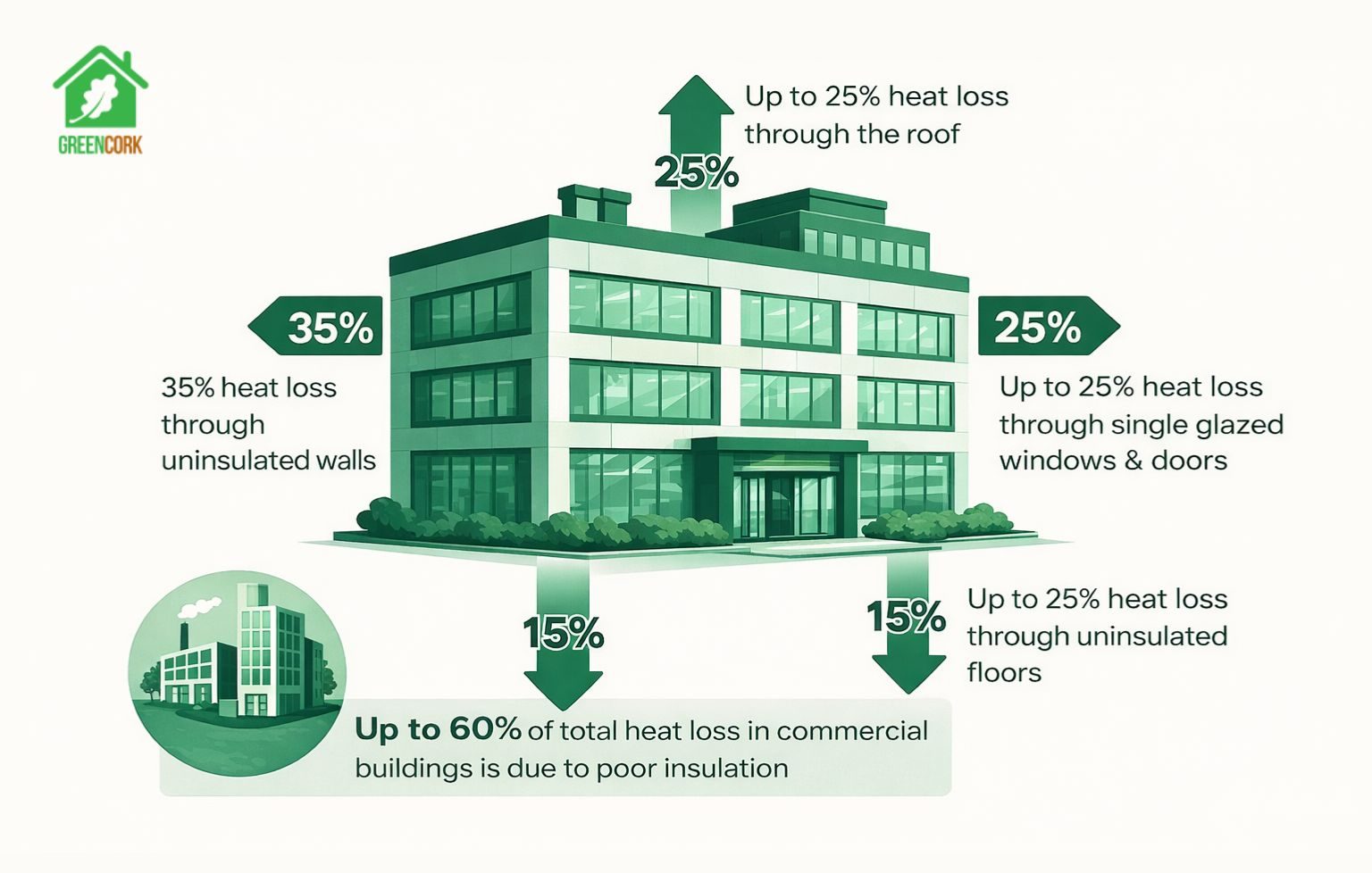 Spraycork Commercial Heat Loss Graphic