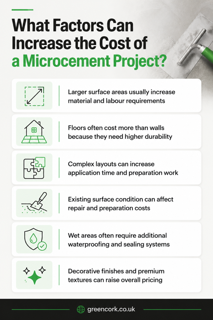 what factors can increase the cost in microcement project