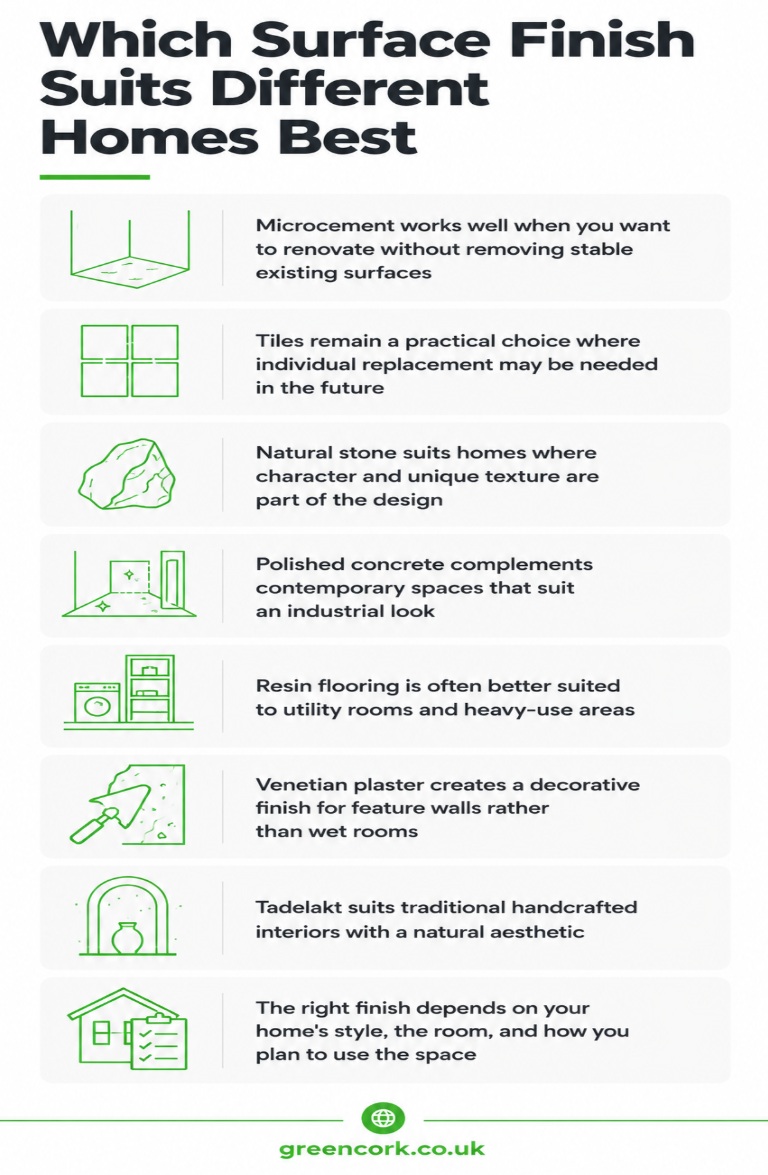 Which surface finish suits different homes best